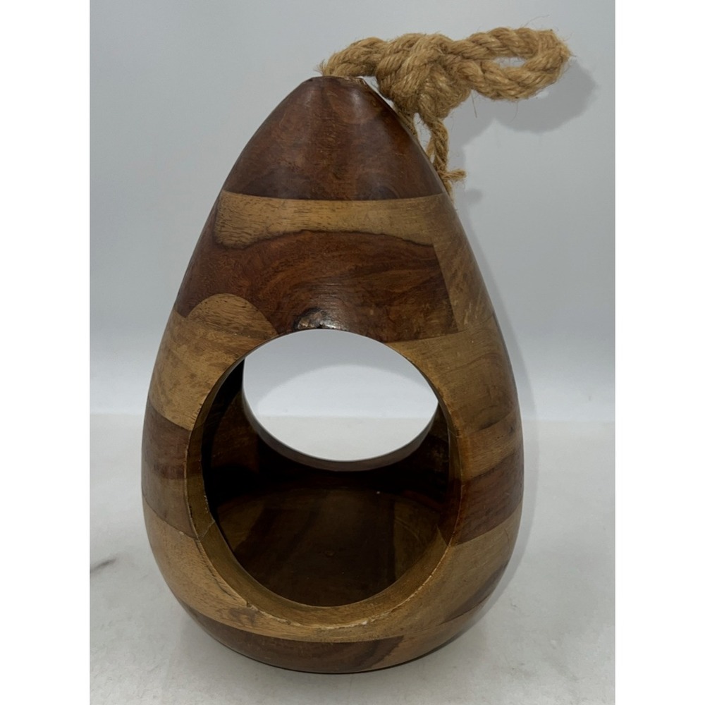 Smith & Hawken Bird Hanging Planter Solid Wood Beautiful 8.5" Tear Drop